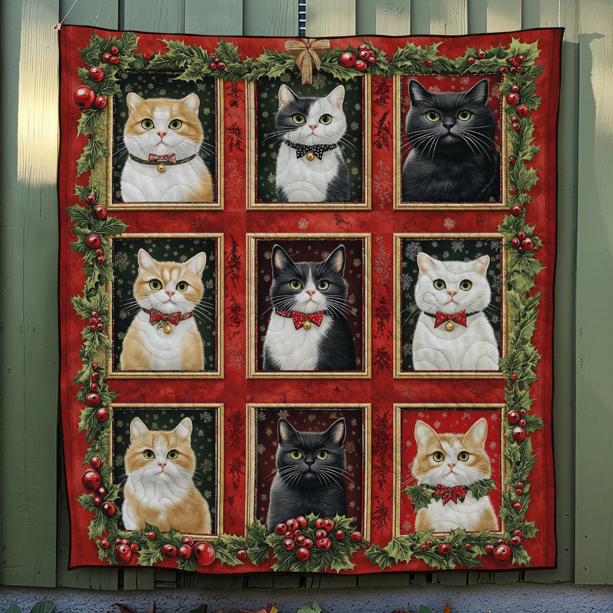 Purrfect Christmas Quilted Blanket - Throw (55" x 60")