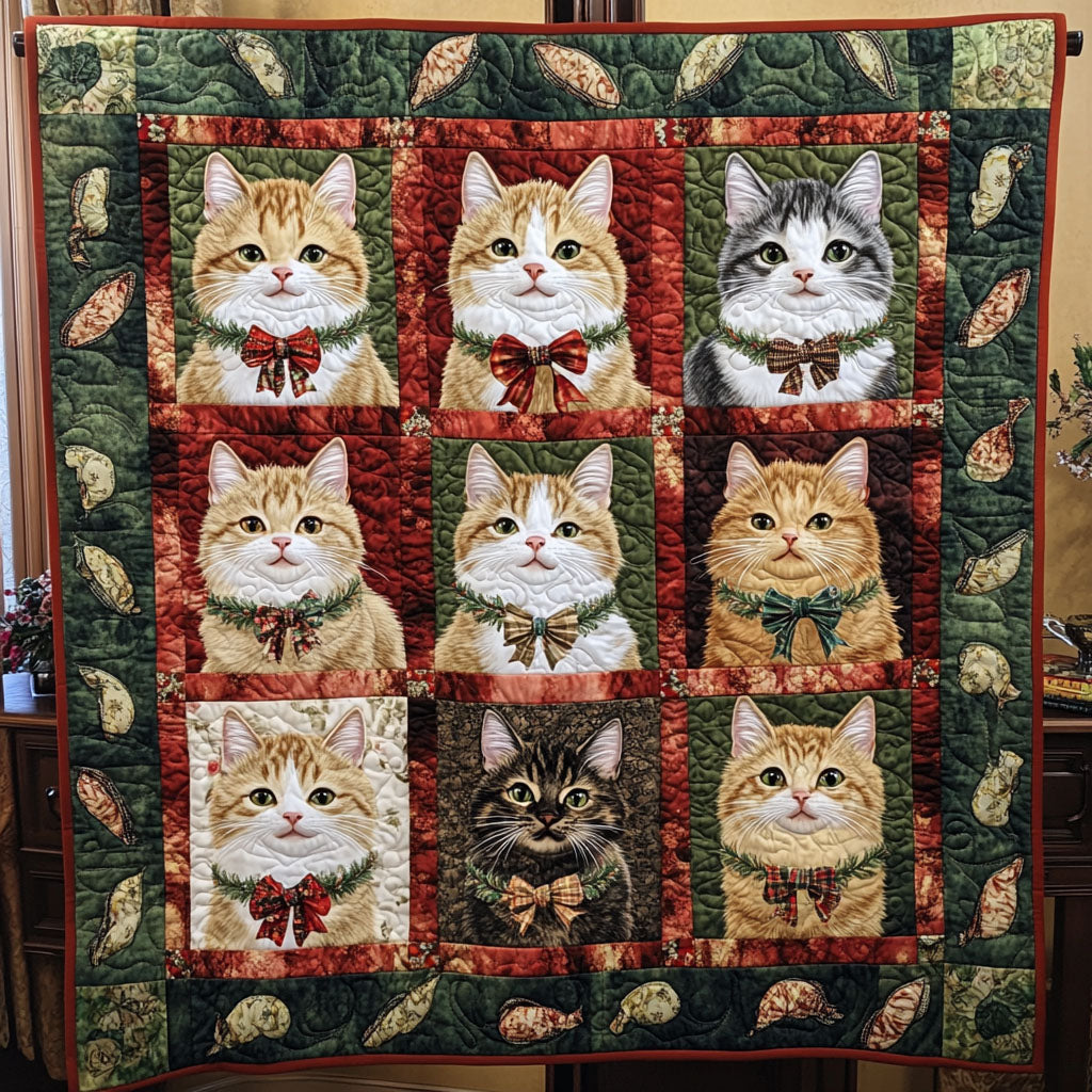 Purrfect Companions Quilted Blanket - Throw (55" x 60")