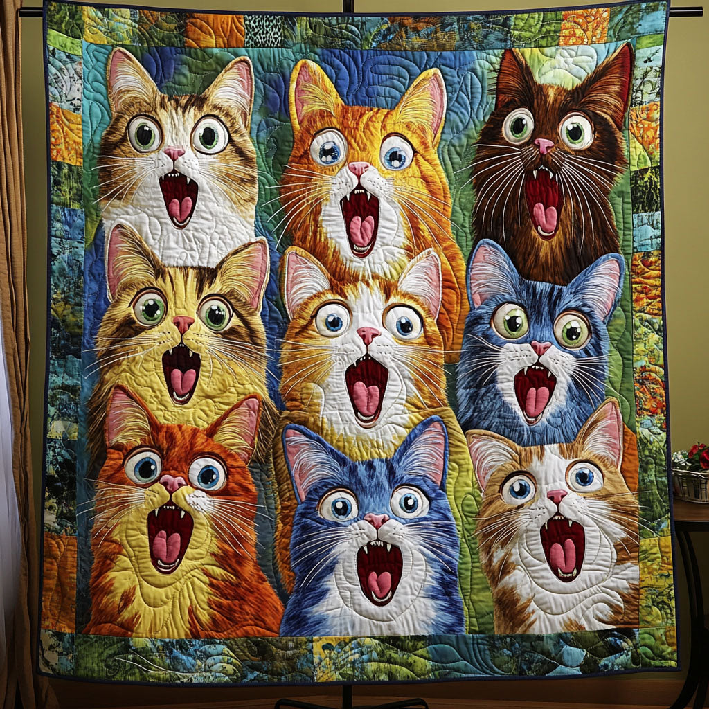 Purrfect Harmony Quilted Blanket - Throw (55" x 60")