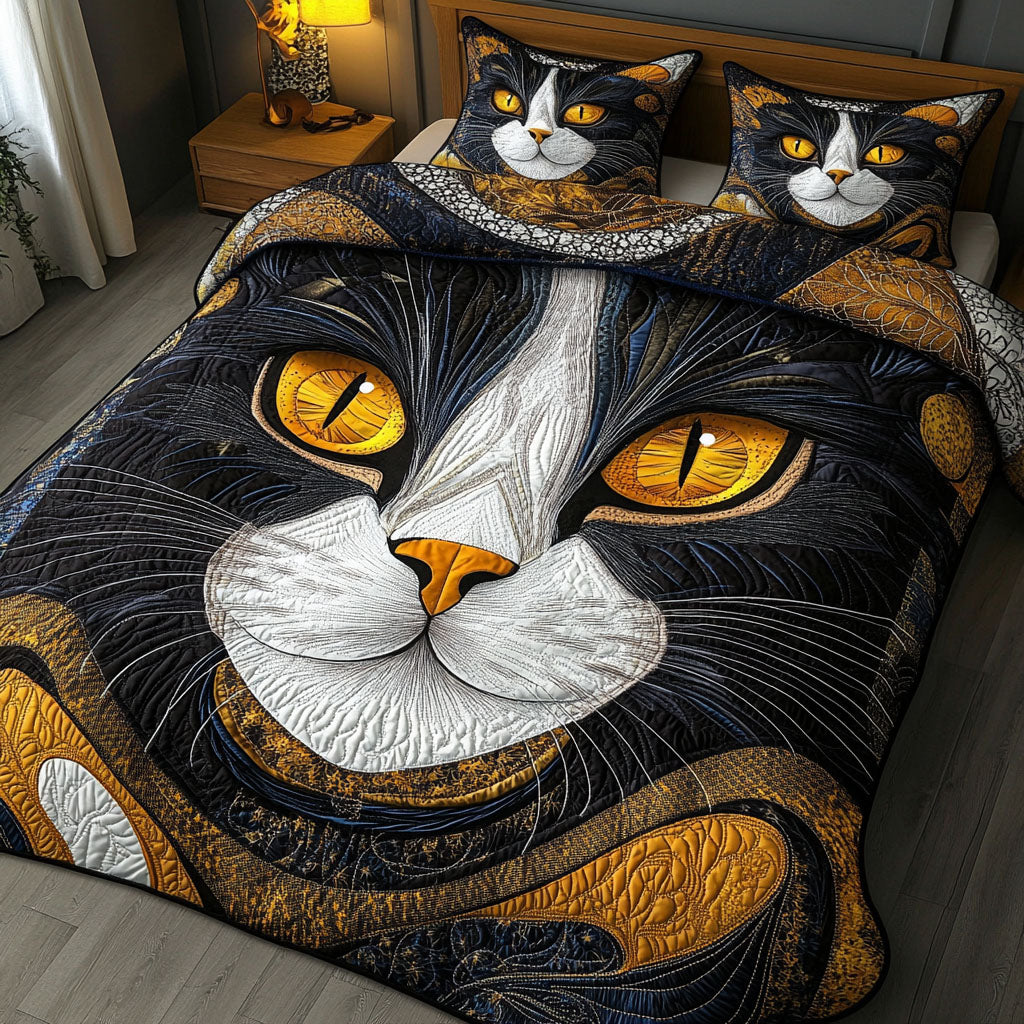 Purrfect Palette 3-Piece Quilted Bedding Set - Single (59" x 70")