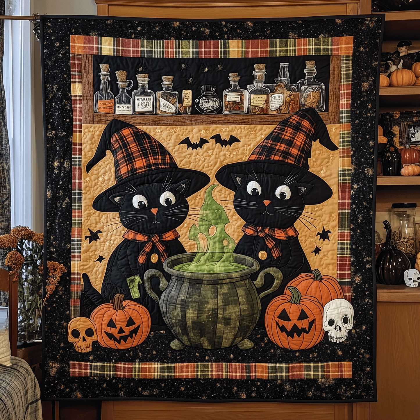 Purrfectly Bewitching Quilted Blanket - Throw (55" x 60")