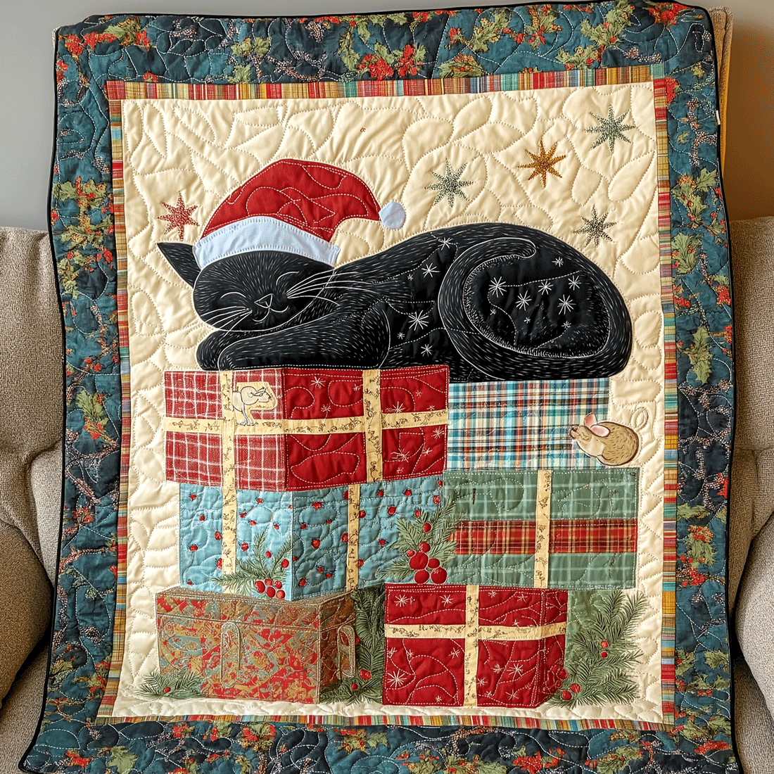 Purrfectly Cozy Cats Quilted Blanket - Throw (55" x 60")