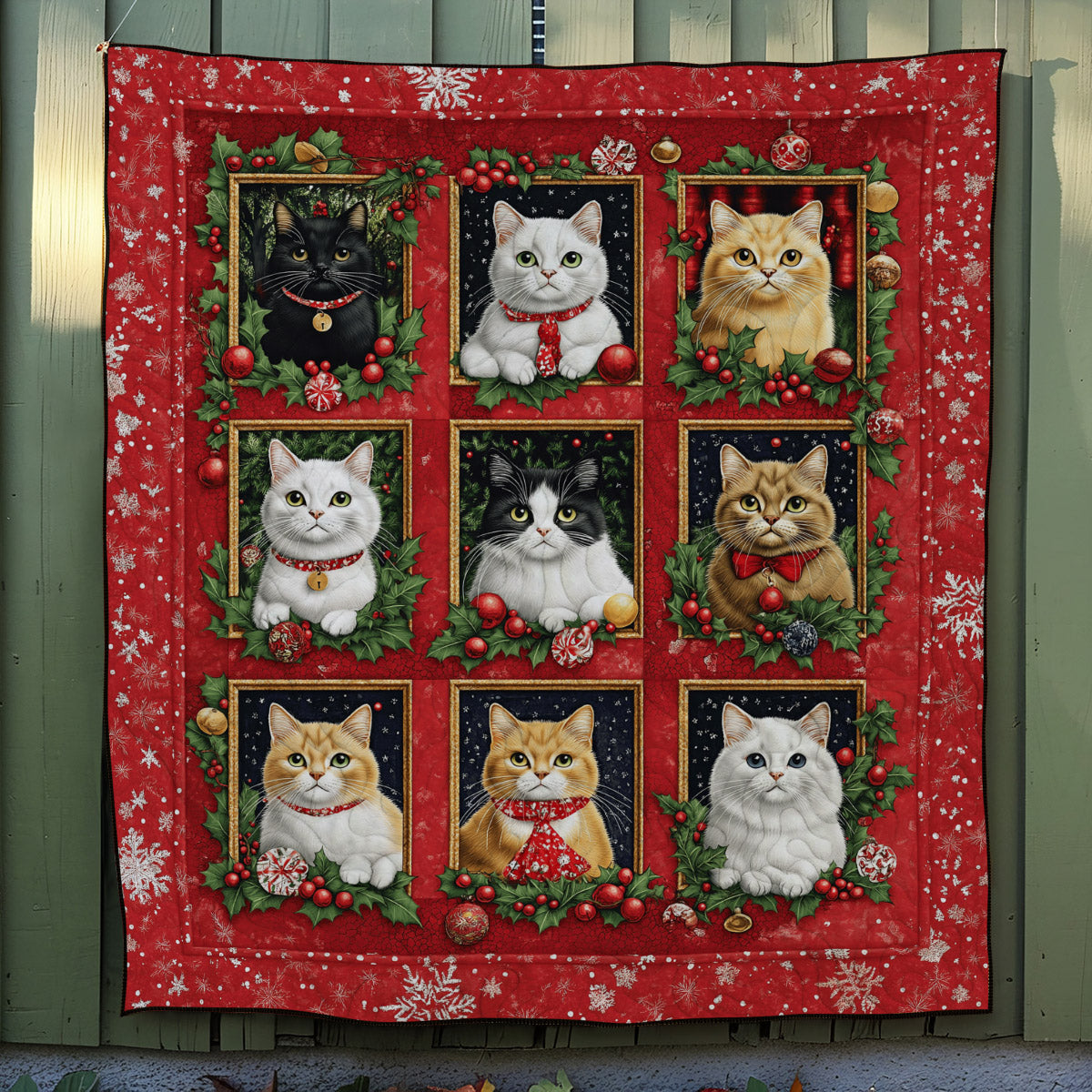Purrfectly Cozy Cats Quilted Blanket - Throw (55" x 60")