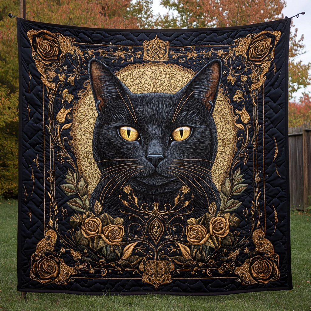 Purrfectly Playful Quilted Blanket - Throw (55" x 60")