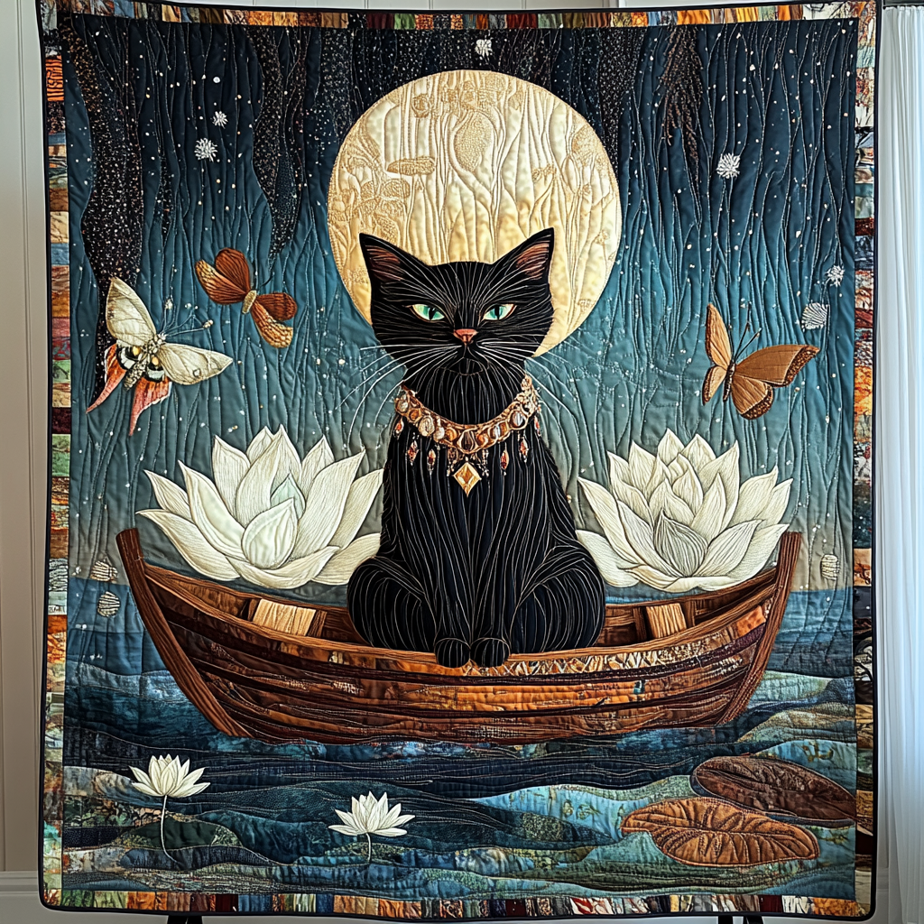 Purrfectly Playful Quilted Blanket - Throw (55" x 60")