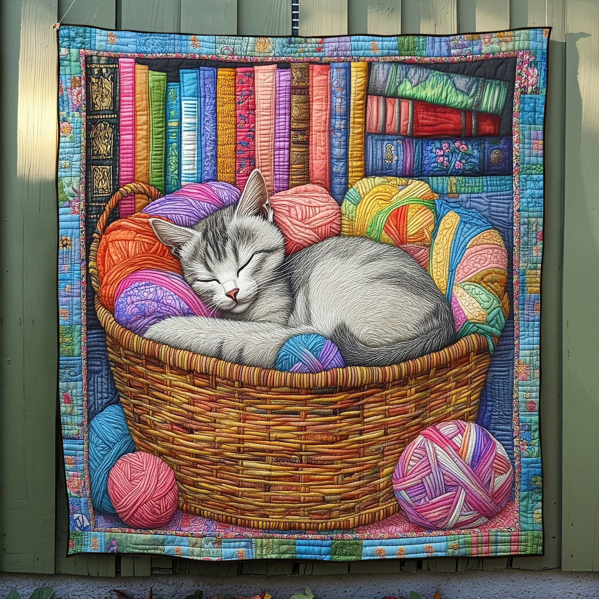Purring Serenity Quilted Blanket - Throw (55" x 60")