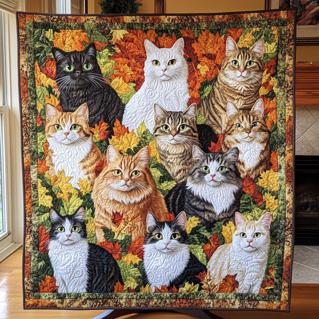 Purrs and Playfulness Quilted Blanket - Throw (55" x 60")