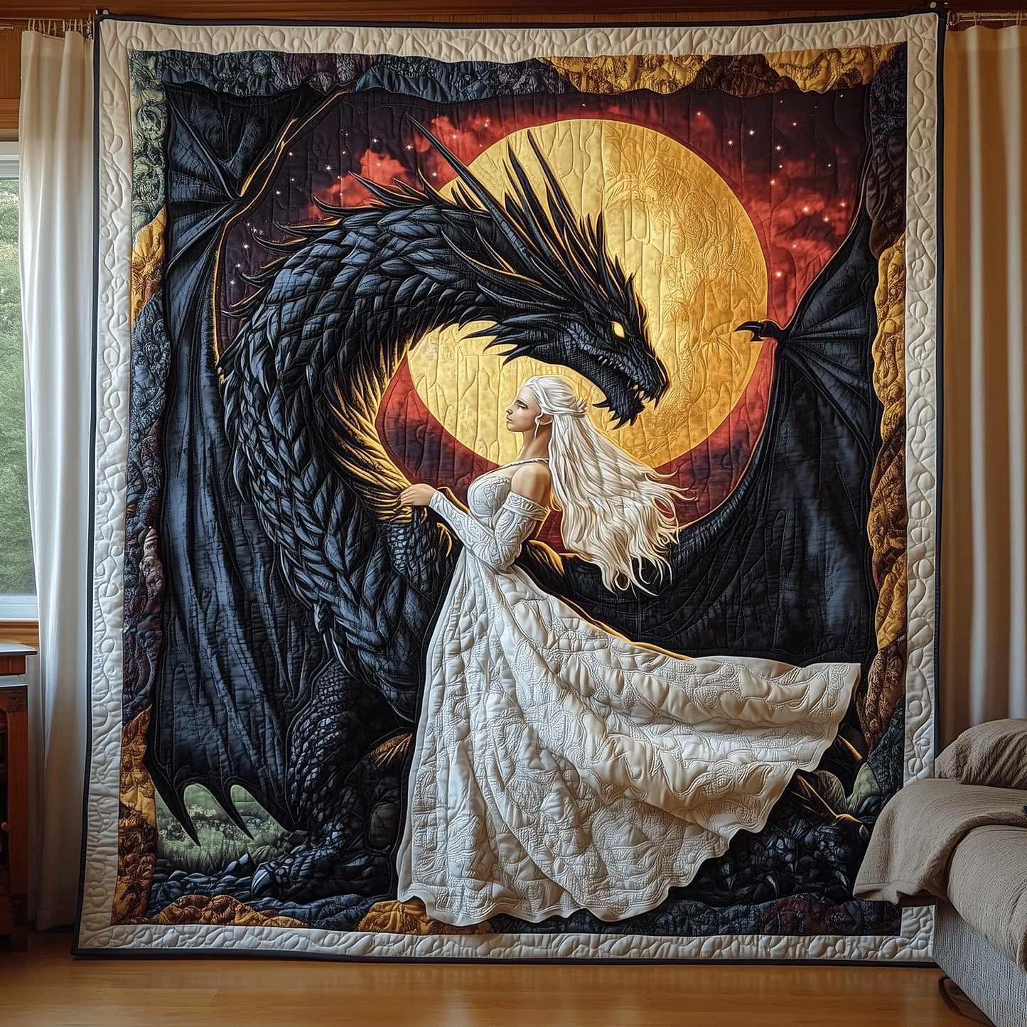 Queen of Fire Quilted Blanket - Throw (55" x 60")