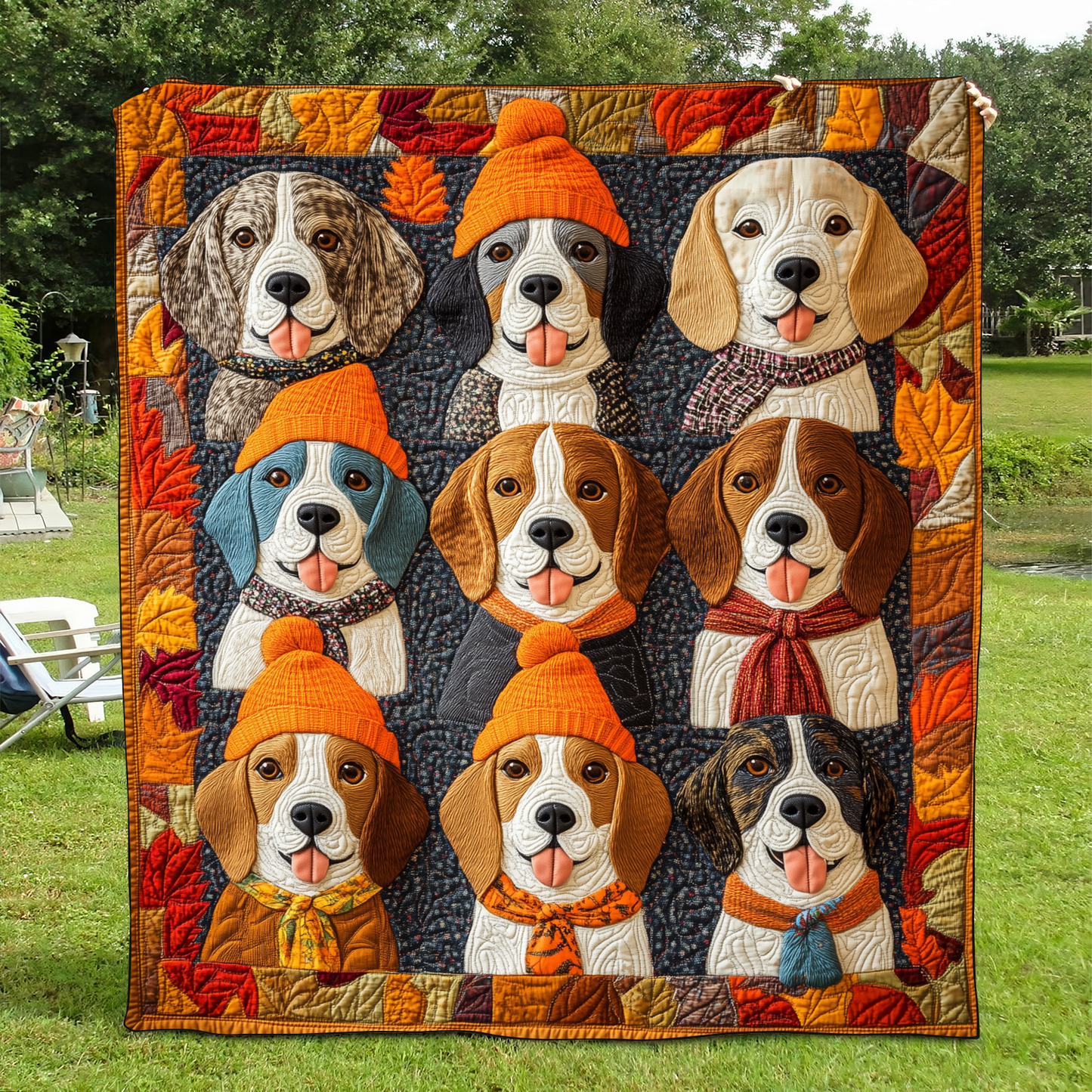 Quirky Beagle Quilted Blanket - Throw (55" x 60")