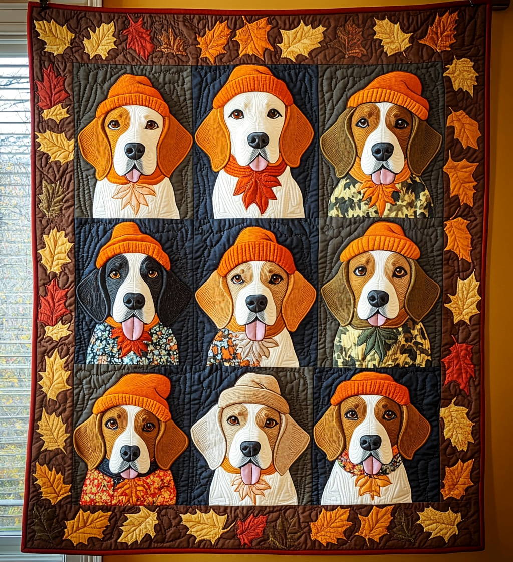 Quirky Beagle Quilted Blanket - Throw (55" x 60")