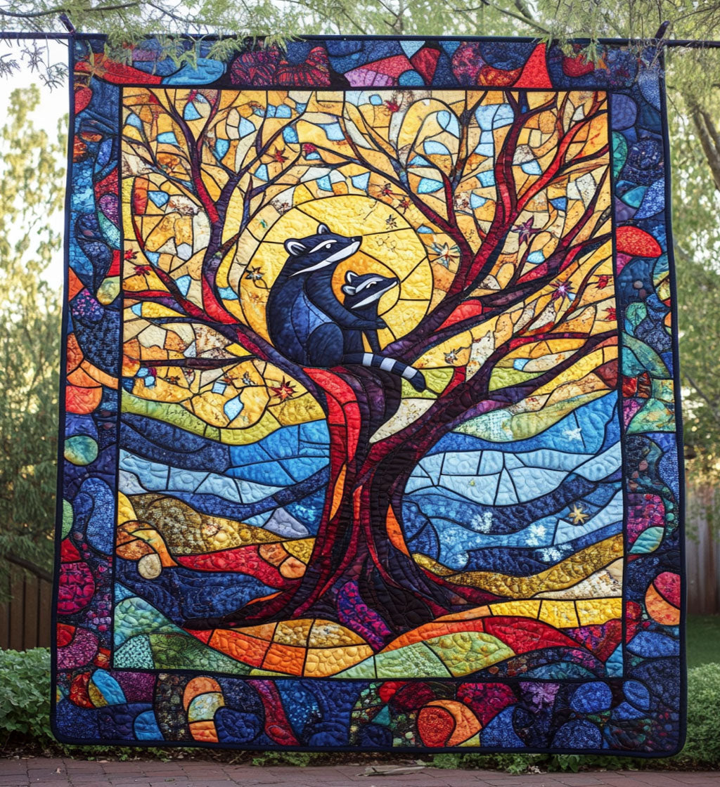 Raccoon Dreams Quilted Blanket - Throw (55" x 60")
