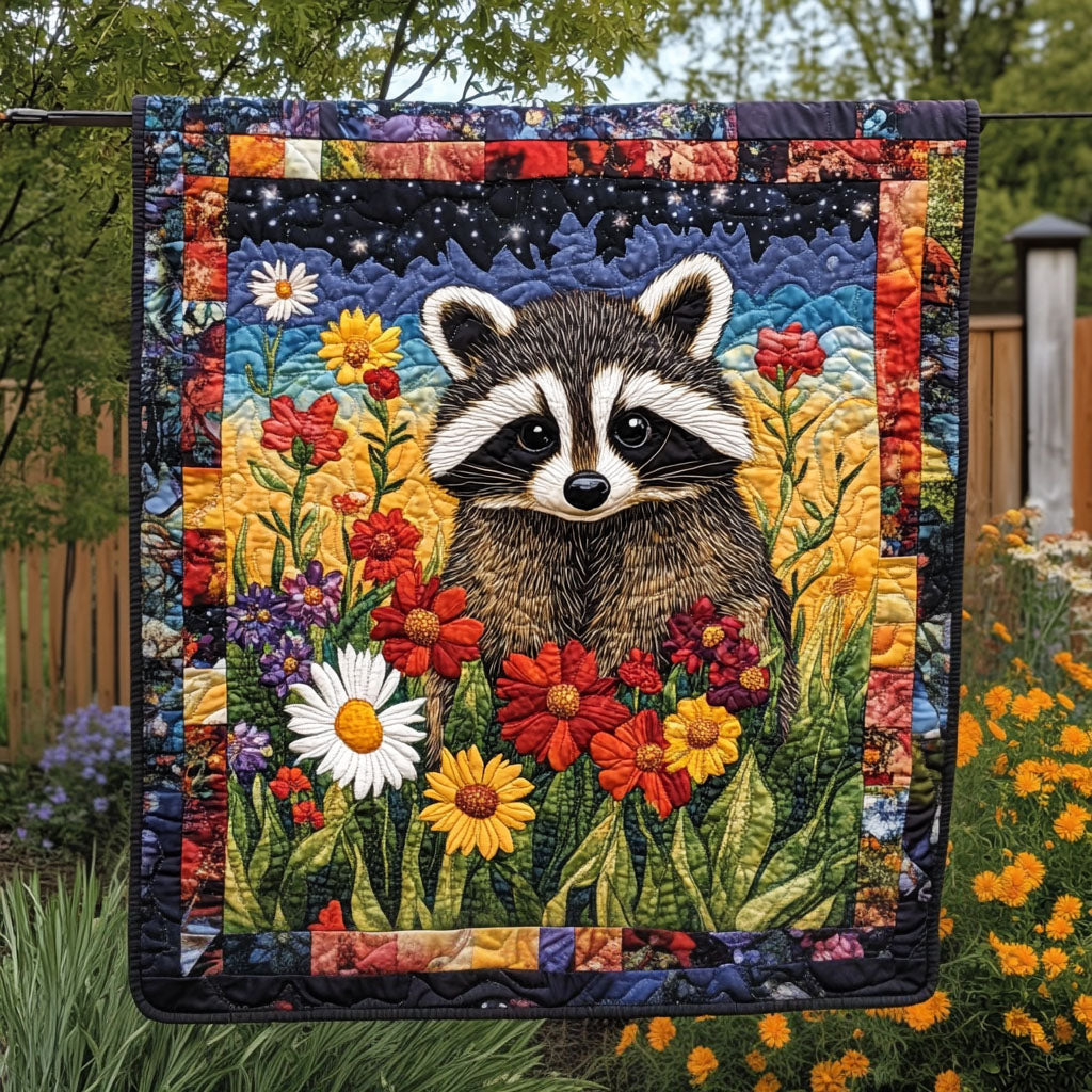 Raccoon Haven Quilted Blanket - Throw (55" x 60")