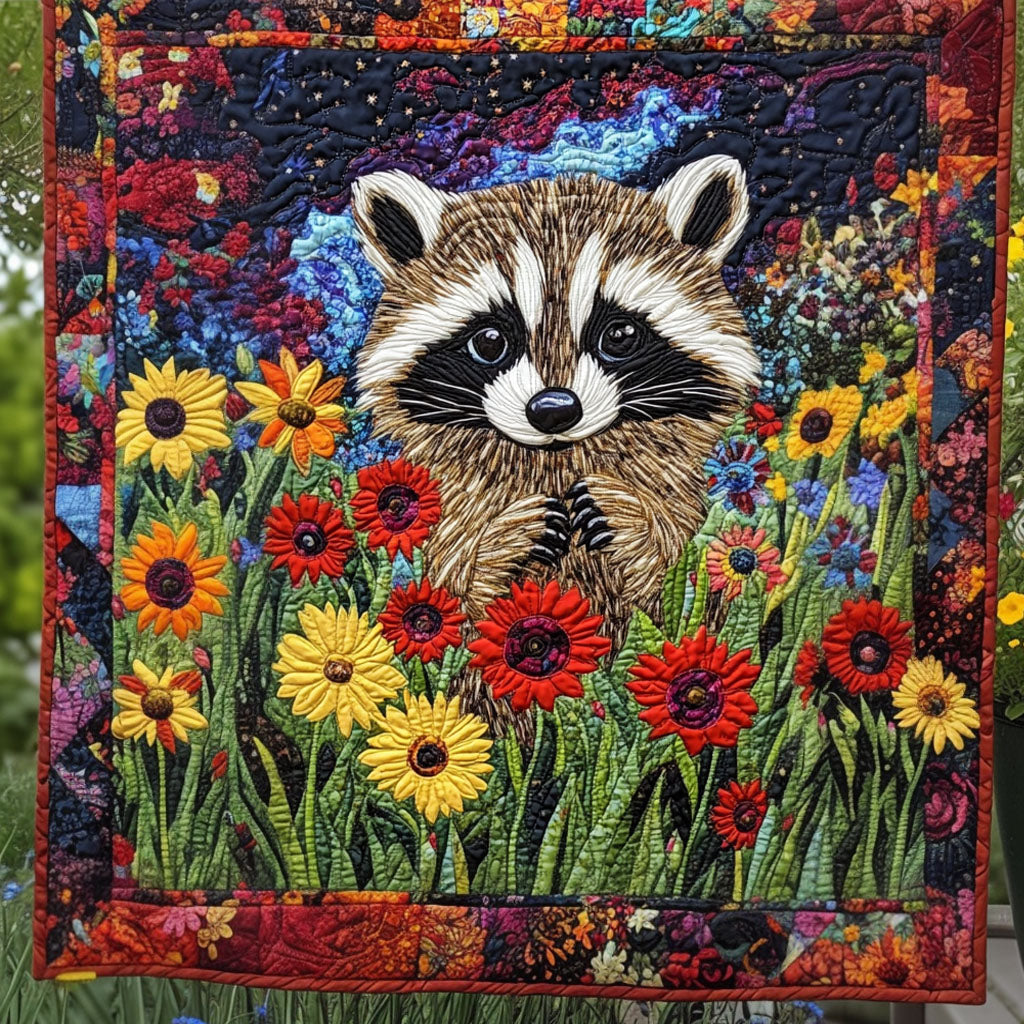 Raccoon Retreat Quilted Blanket - Throw (55" x 60")