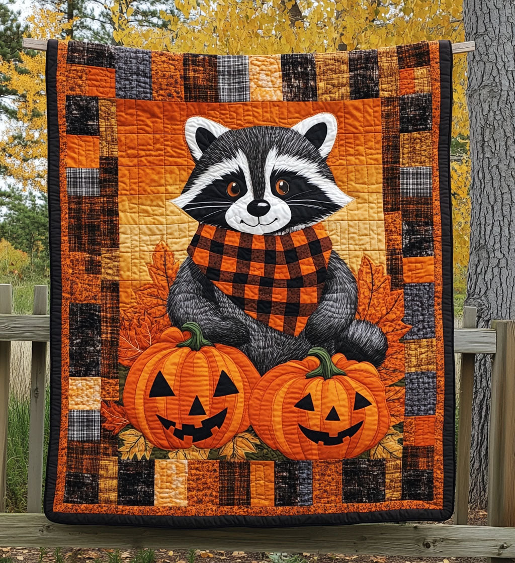 Raccoon Whispers Quilted Blanket - Throw (55" x 60")
