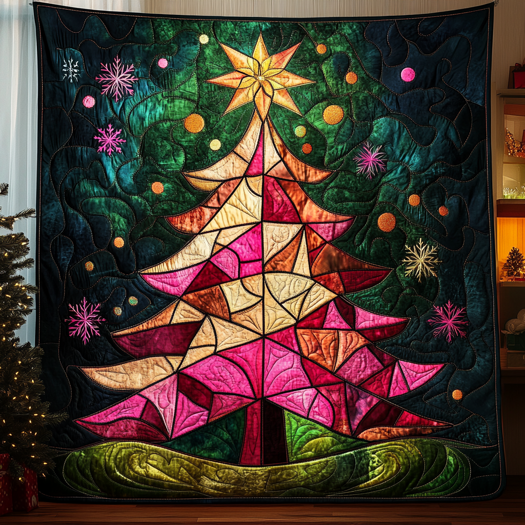 Radiant Christmas Tree Quilted Blanket - Baby (30" x 40")