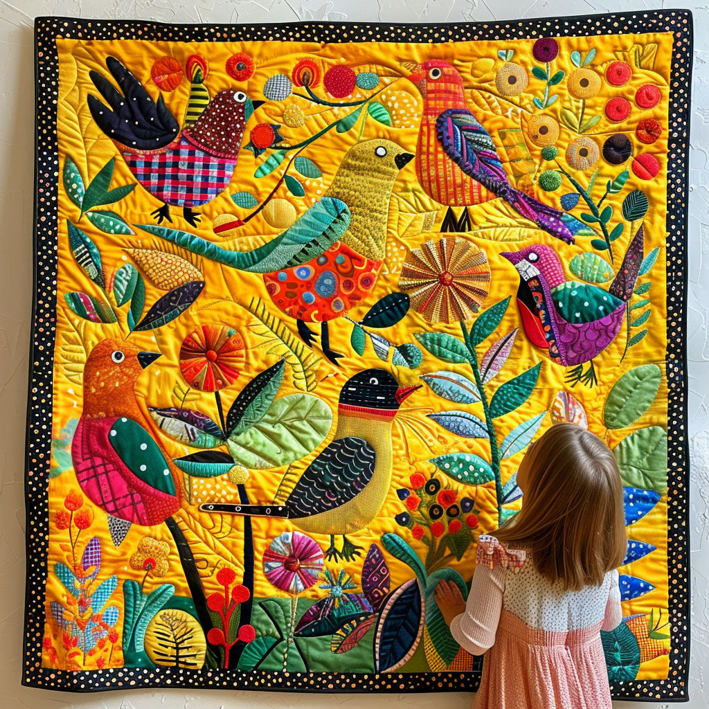 Radiant Floral Flight Quilted Blanket - Throw (55" x 60")
