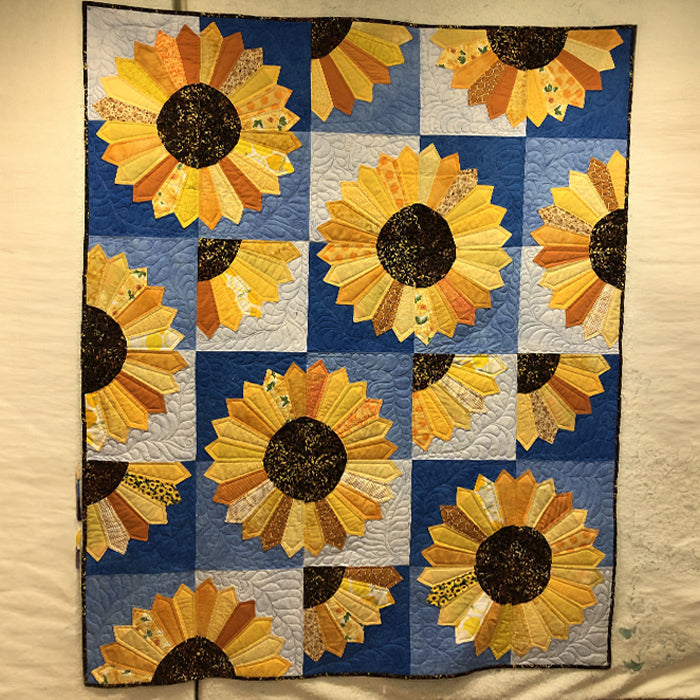 Radiant Helianthus Quilted Blanket - Throw (55" x 60")