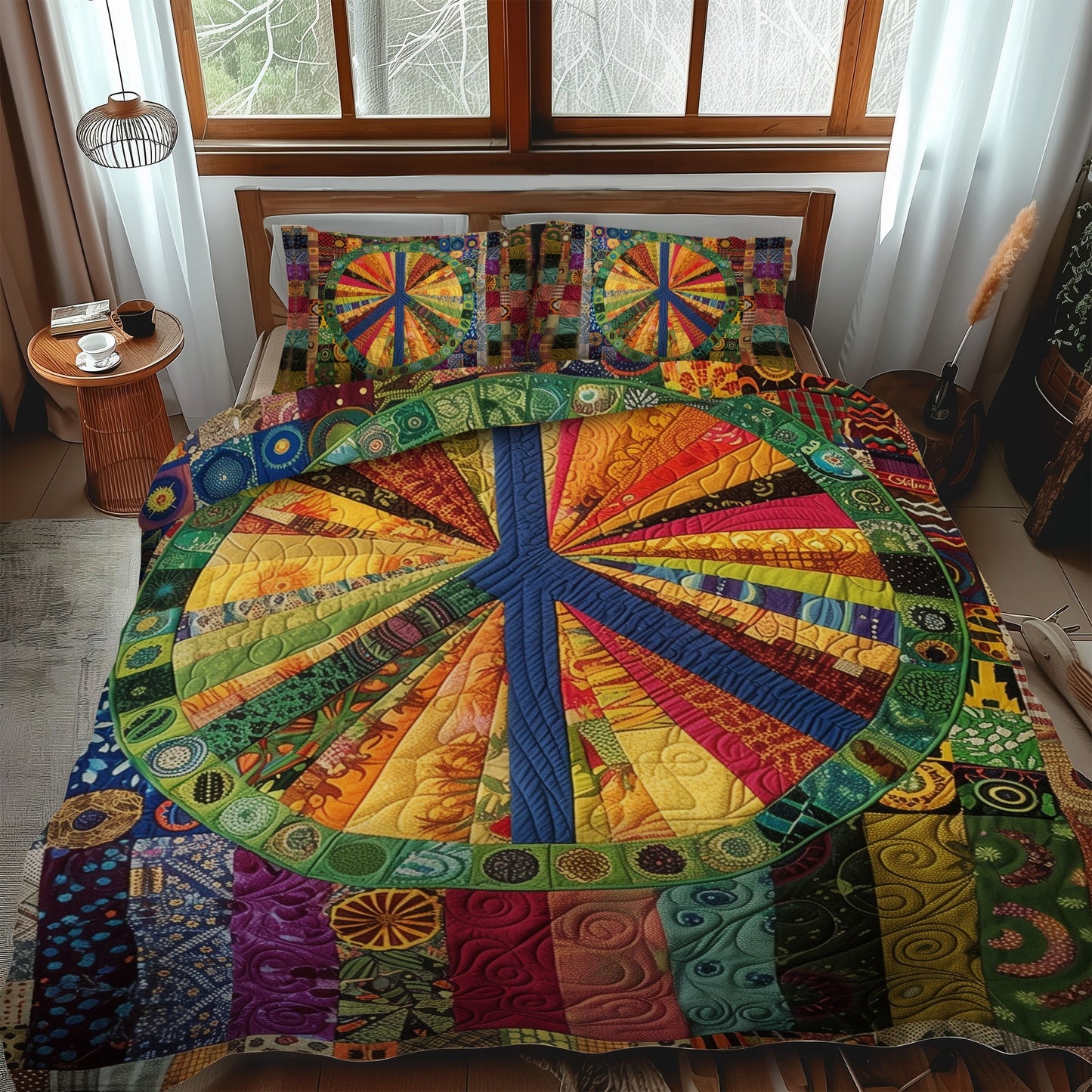 Radiant Peace 3-Piece Quilted Bedding Set - Single (59" x 70")