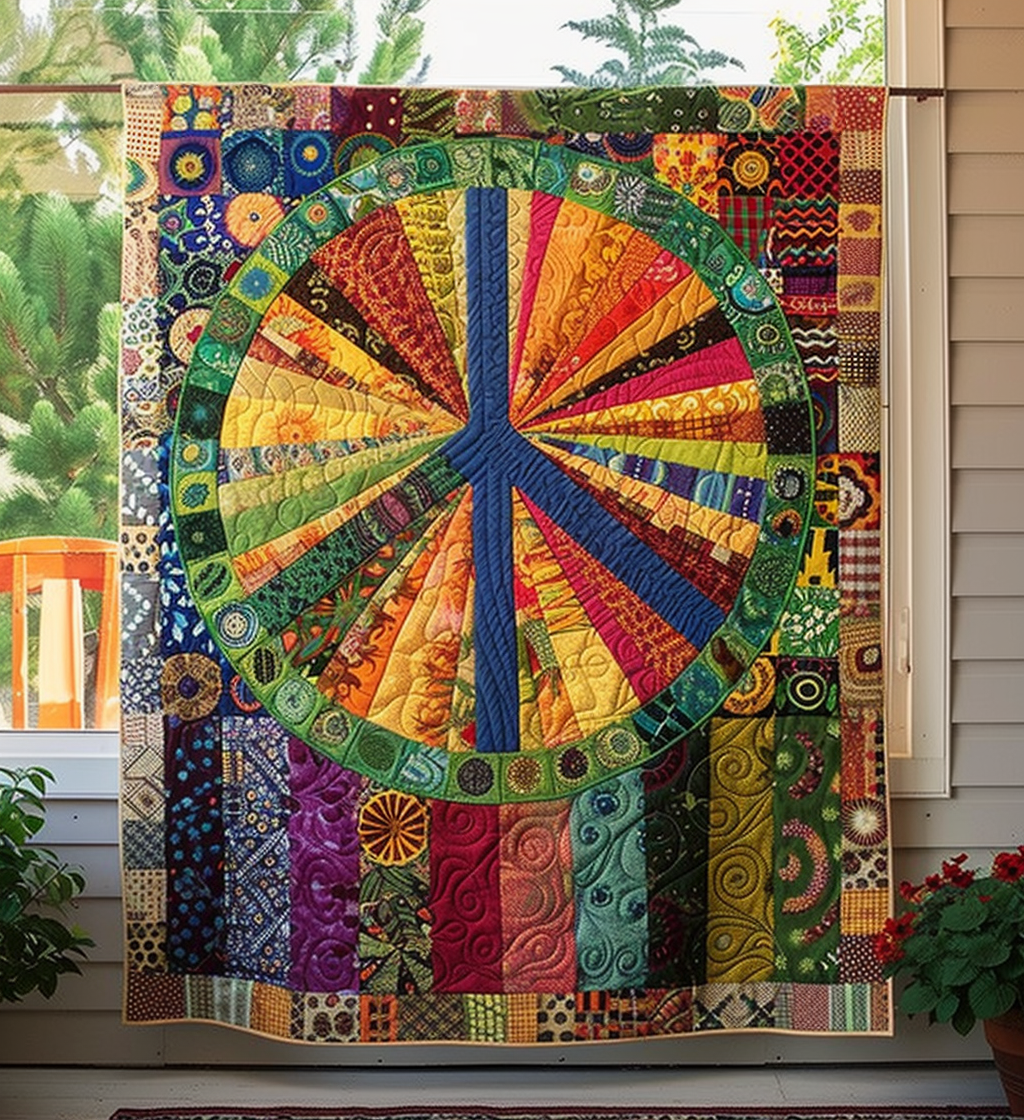 Radiant Peace Quilted Blanket - Throw (55" x 60")