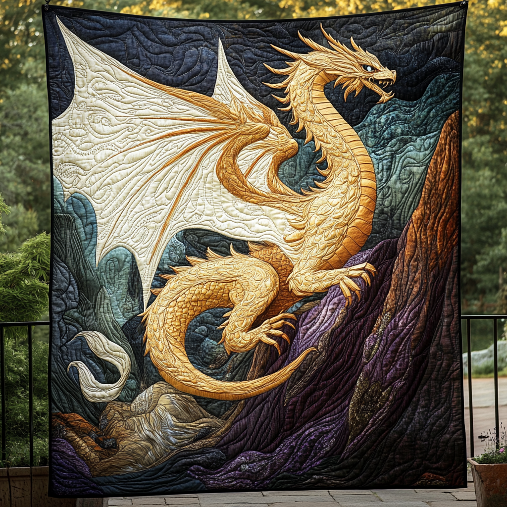 Radiant Drakon Quilted Blanket - Throw (55" x 60")