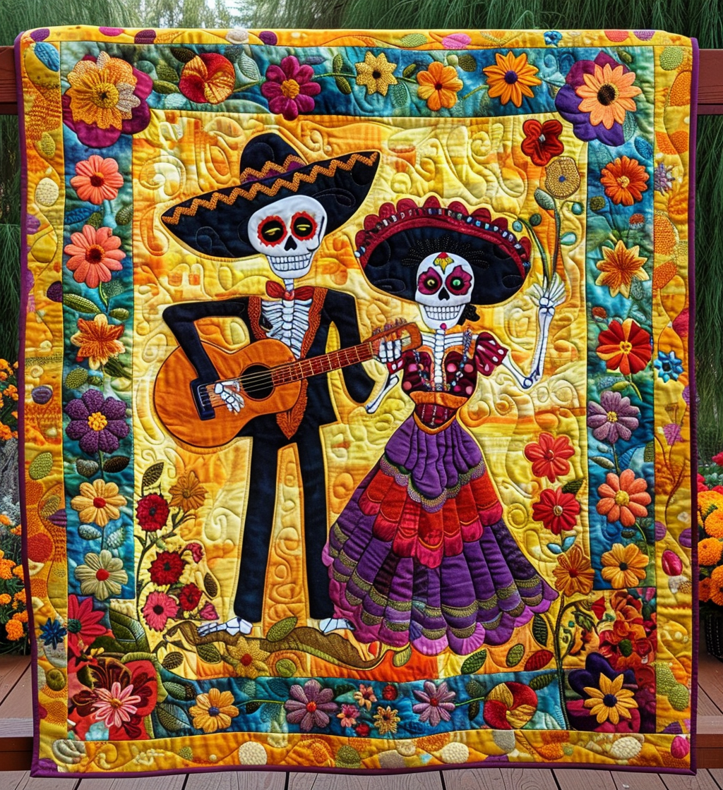 Radiant Fiesta Quilted Blanket - Throw (55" x 60")