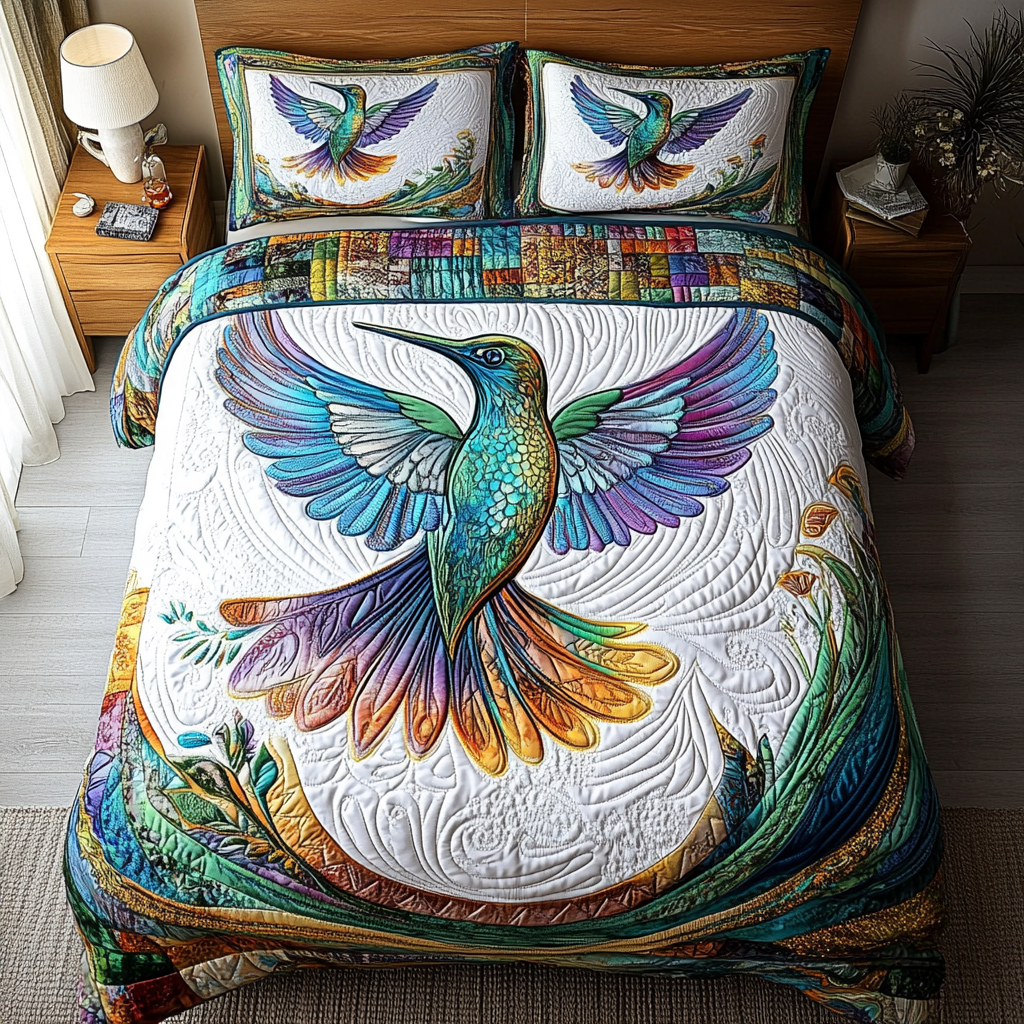 Radiant Flight 3-Piece Quilted Bedding Set - Single (59" x 70")