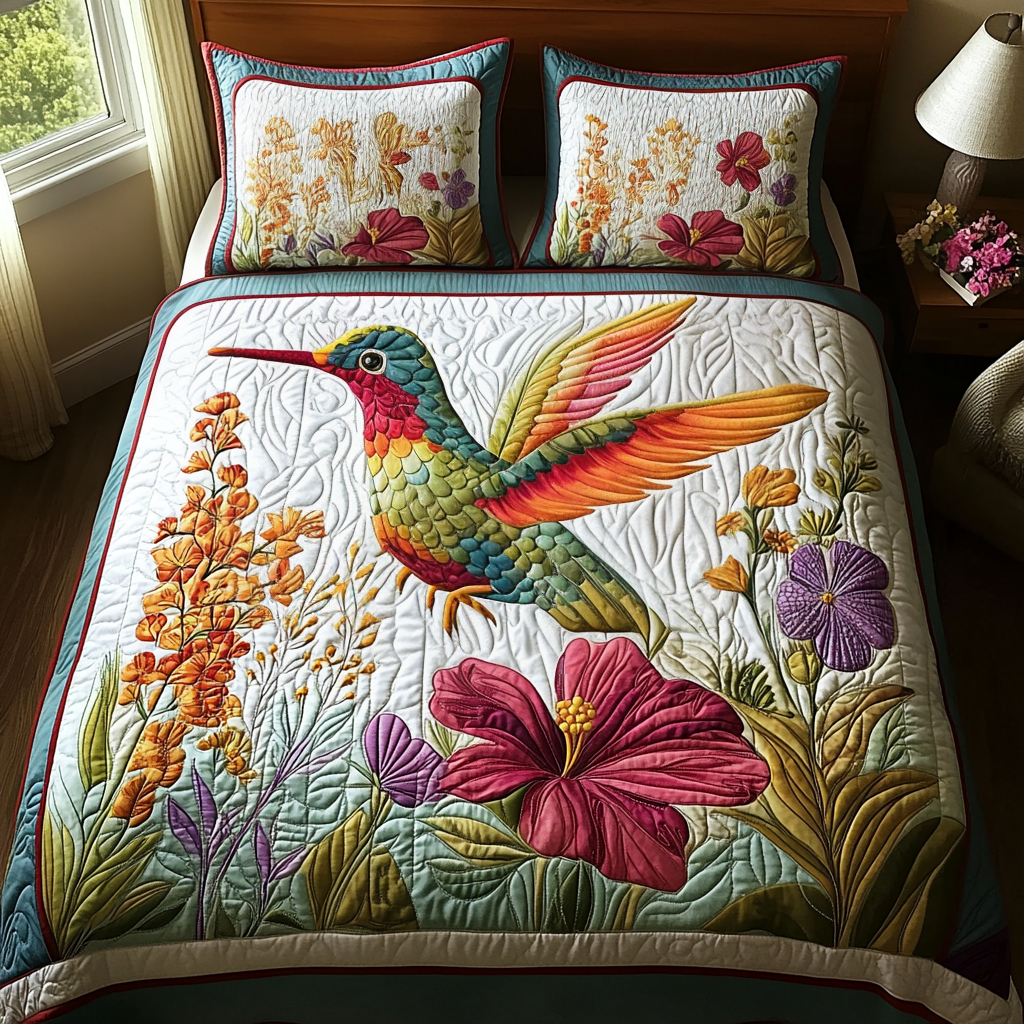 Radiant Flight Quilted Bedding Set - Single (59" x 70")