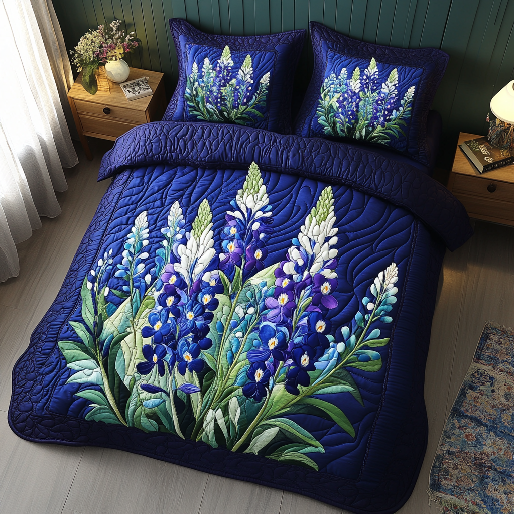 Radiant Garden 3-Piece Quilted Bedding Set - Single (59" x 70")