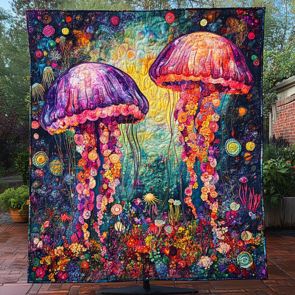 Radiant Jellyfish Dreams Quilted Blanket - Baby (30" x 40")