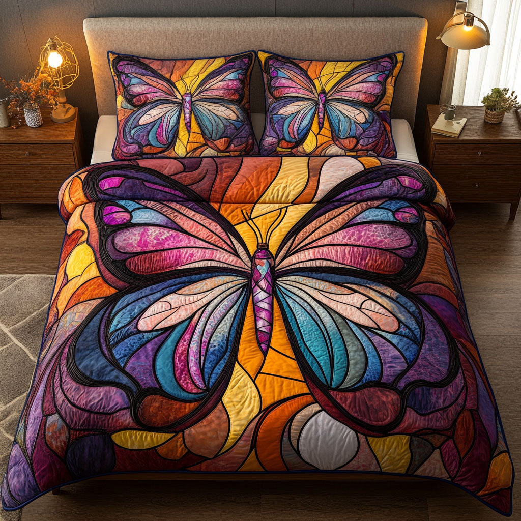 Radiant Monarch 3-Piece Quilted Bedding Set - Single (59" x 70")