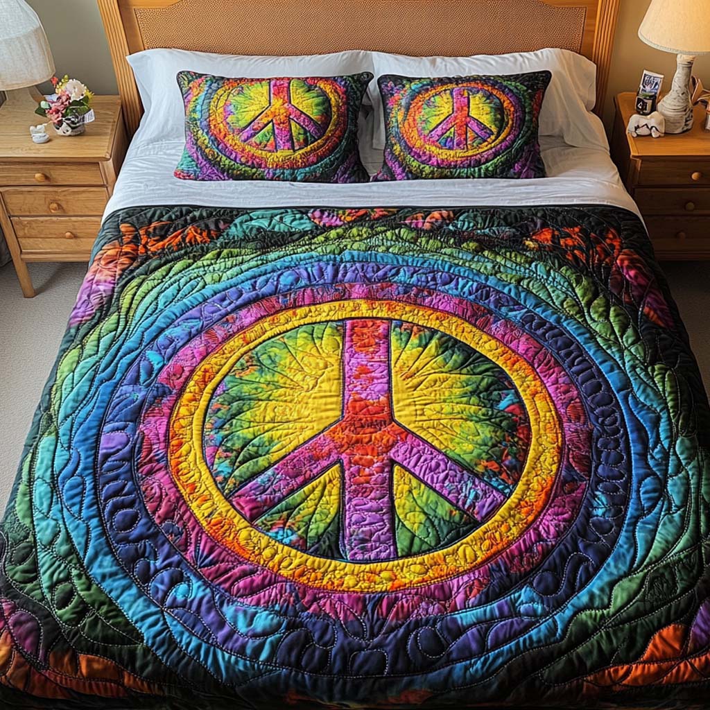 Radiant Peace 3-Piece Quilted Bedding Set - Single (59" x 70")