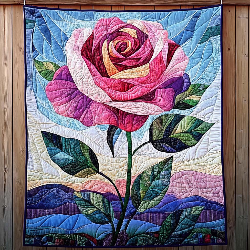 Radiant Rose Art Quilt Hanging - Baby (30" x 40")