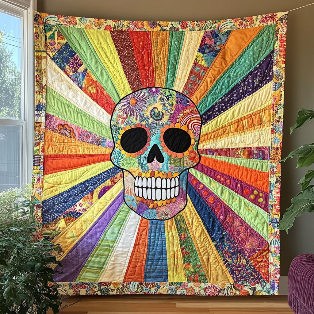 Radiant Skull Quilted Blanket - Throw (55" x 60")