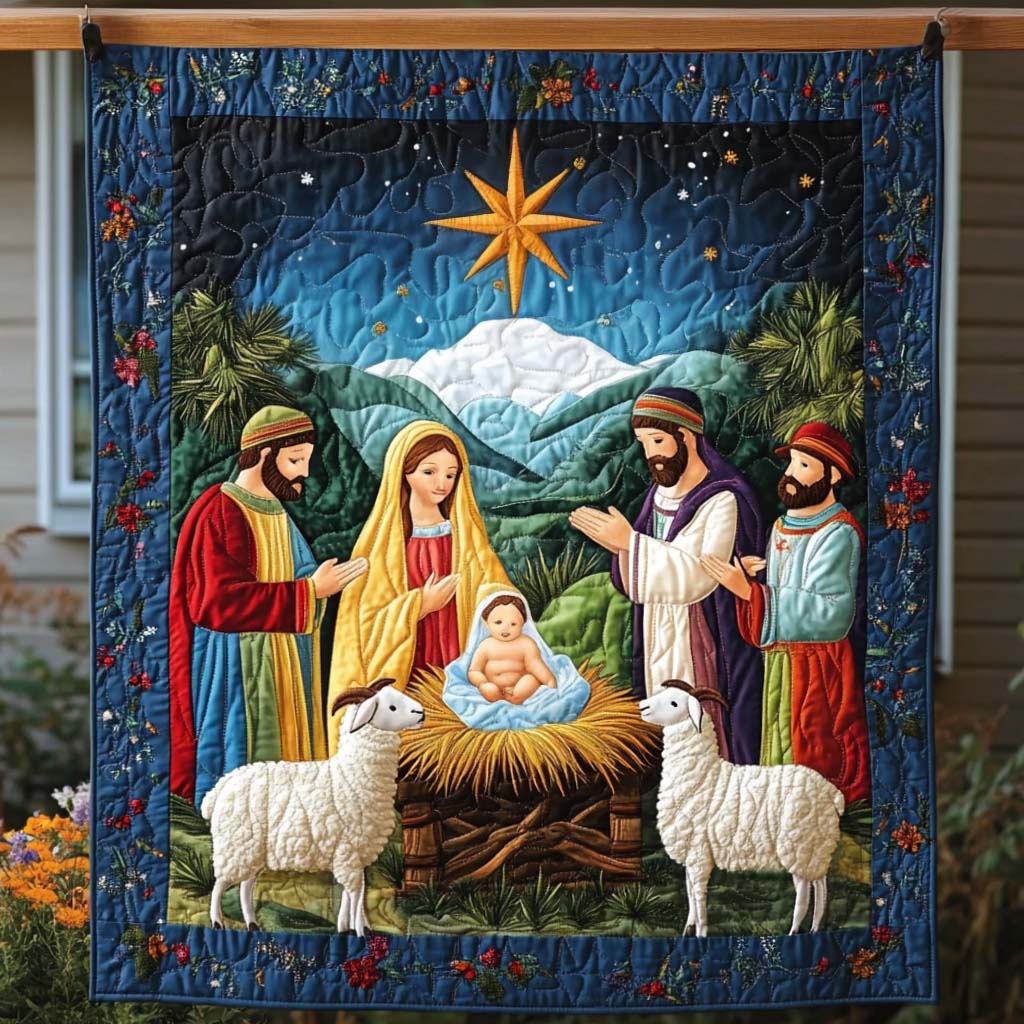 Radiant Starlight Vigil Quilted Blanket - Throw (55" x 60")