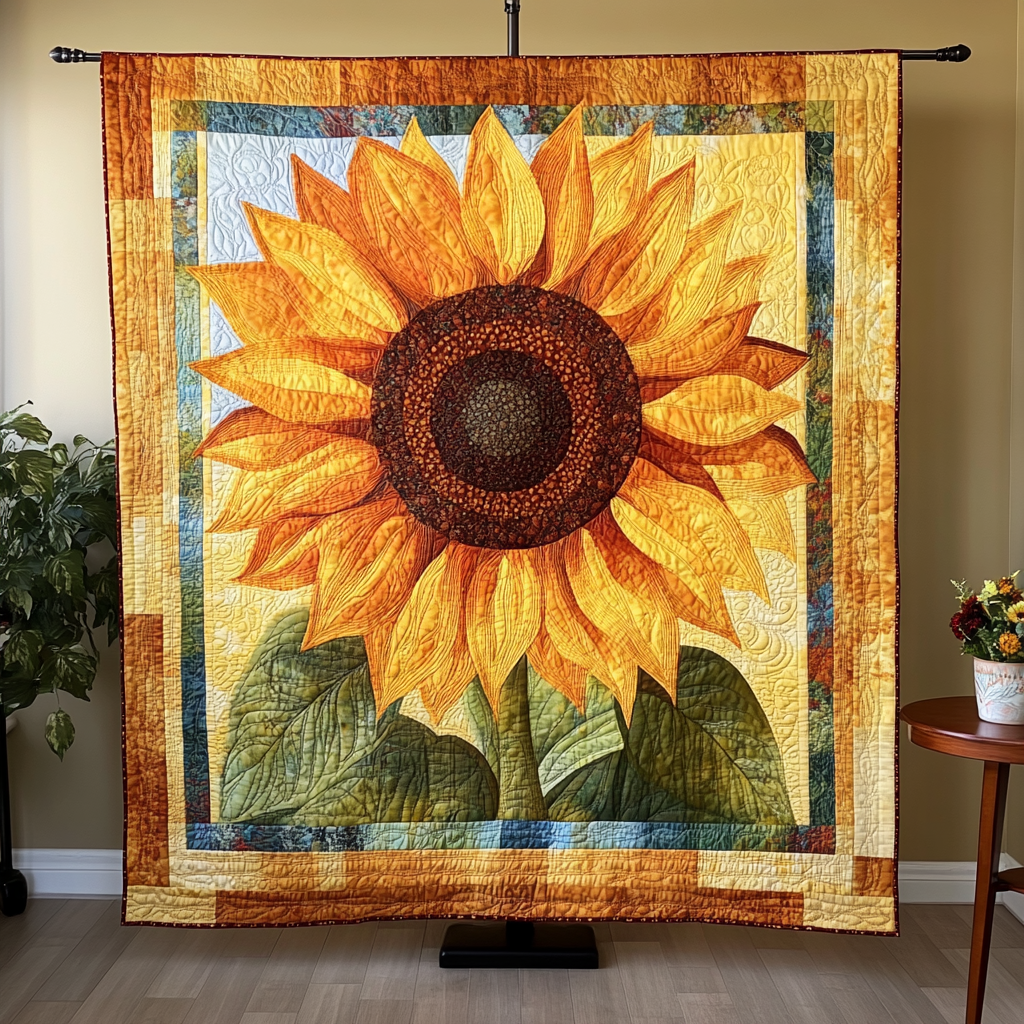 Radiant Sun Quilted Blanket - Throw (55" x 60")