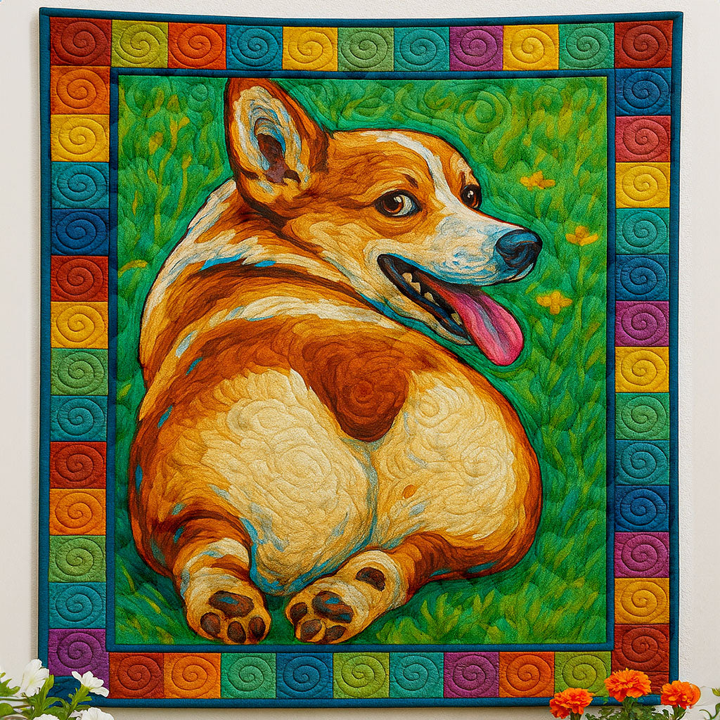 Rainbow Corgi Charm Quilted Blanket - Baby (30" x 40")