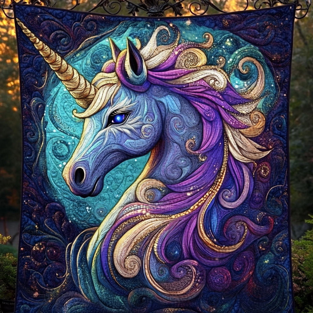 Rainbow Hoofprints Quilted Blanket - Throw (55" x 60")