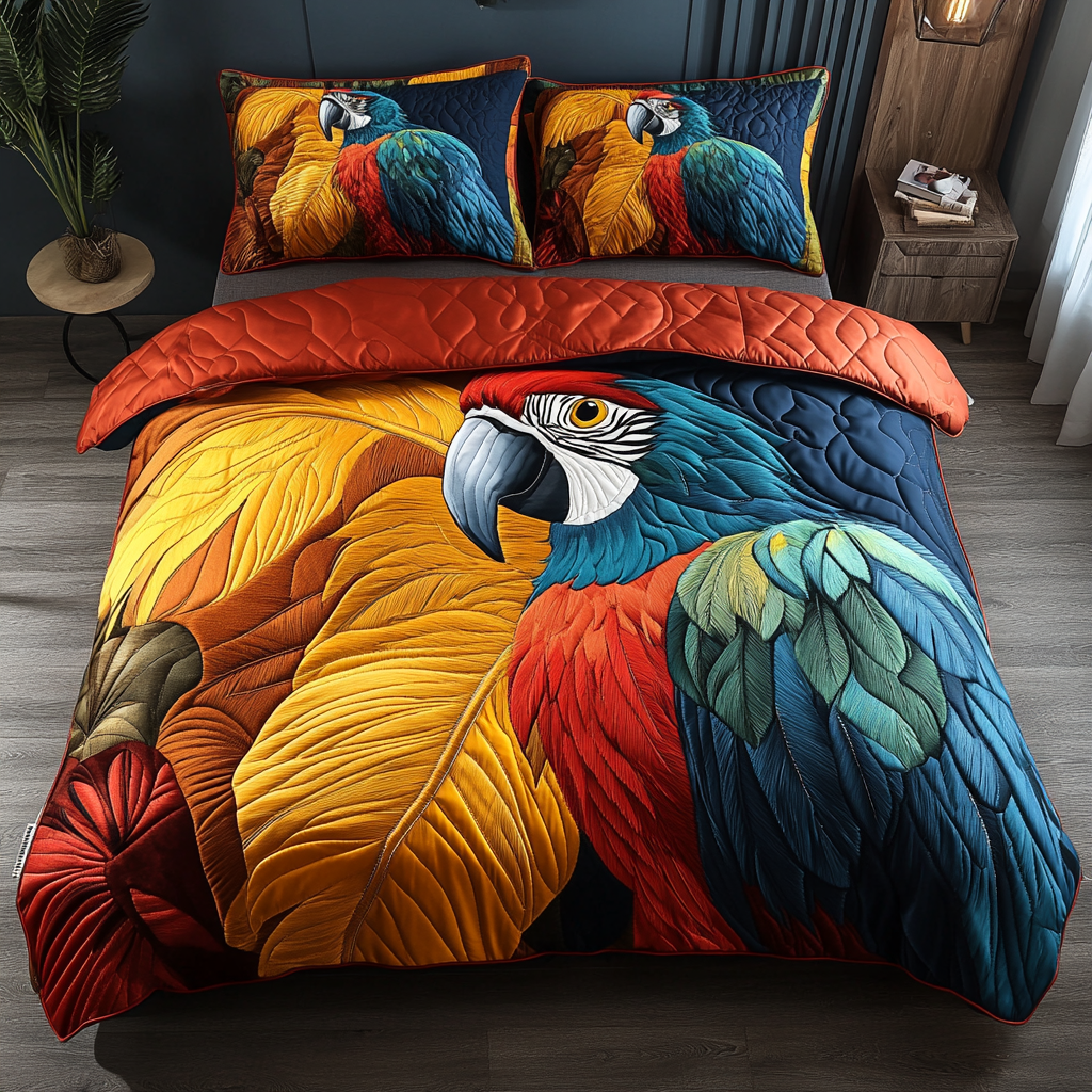 Rainbow Wing 3-Piece Quilted Bedding Set - Single (59" x 70")
