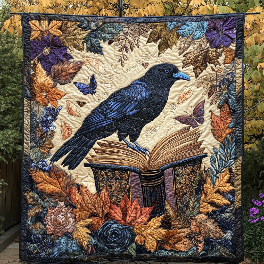 Raven Elegance Quilted Blanket - Throw (55" x 60")