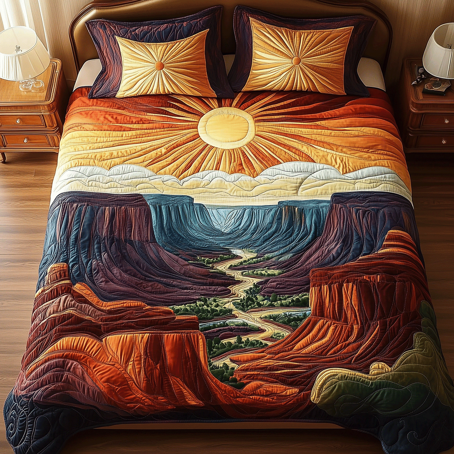 Red Rock Majesty 3-Piece Quilted Bedding Set - Single (59" x 70")