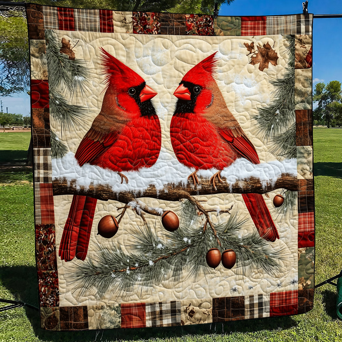 Red Beauties Quilted Blanket - Throw (55" x 60")