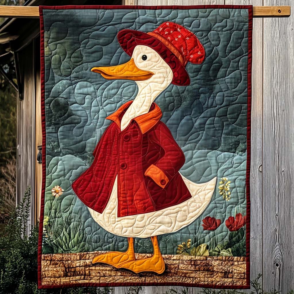 Red Coat Duck Quilted Blanket - Throw (55" x 60")