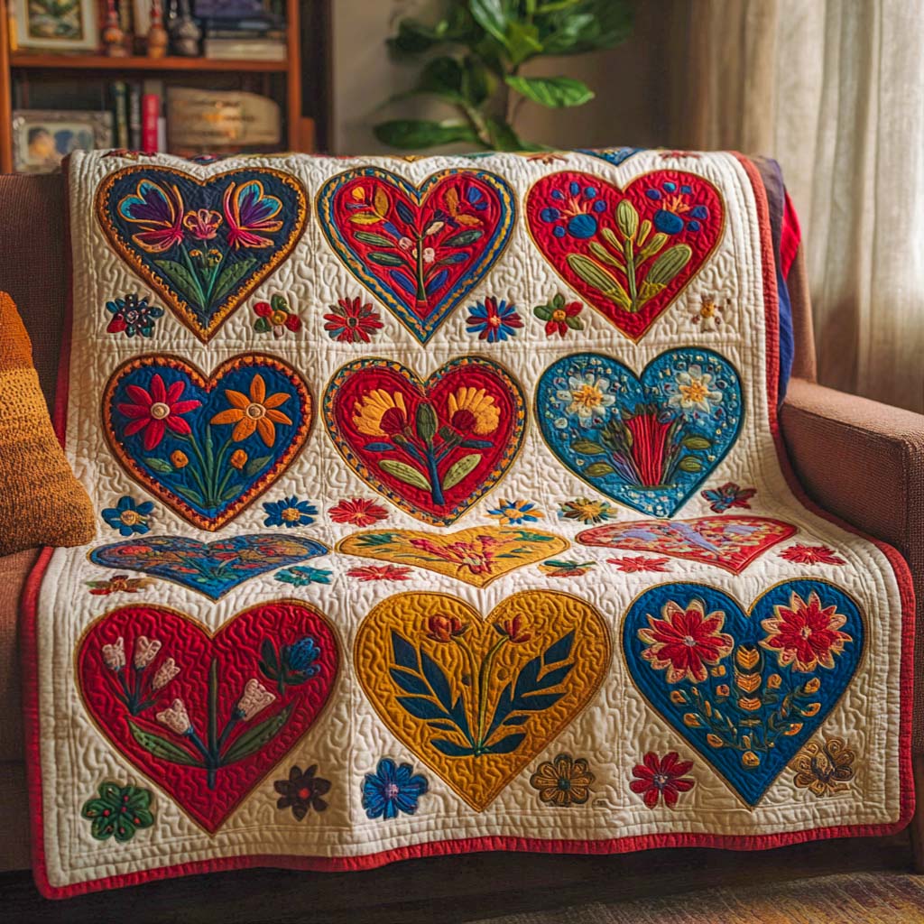 Red Love Quilted Blanket - Baby (30" x 40") - Pack 1