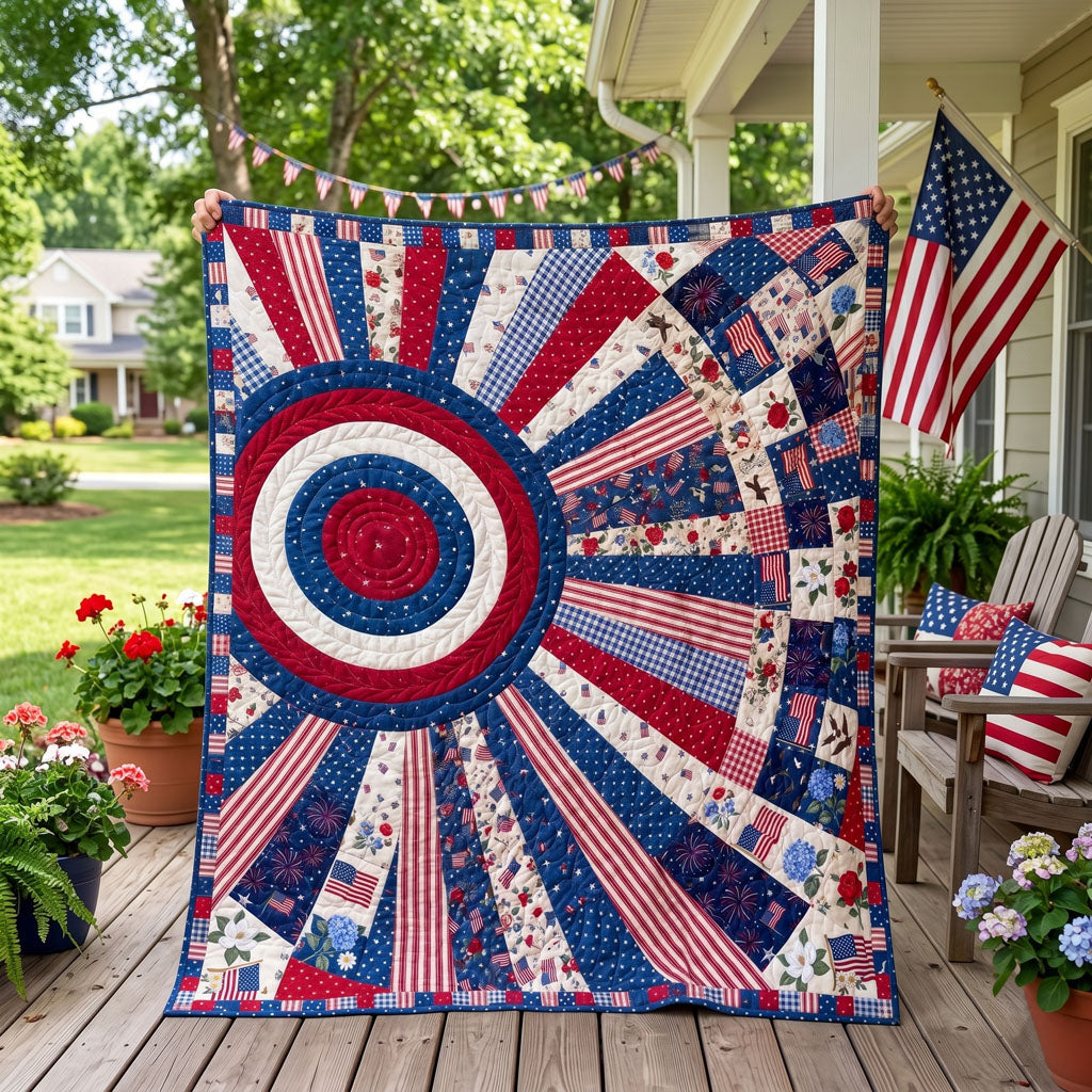 Red White and Bright Quilted Blanket - Baby (30" x 40") - Pack 1