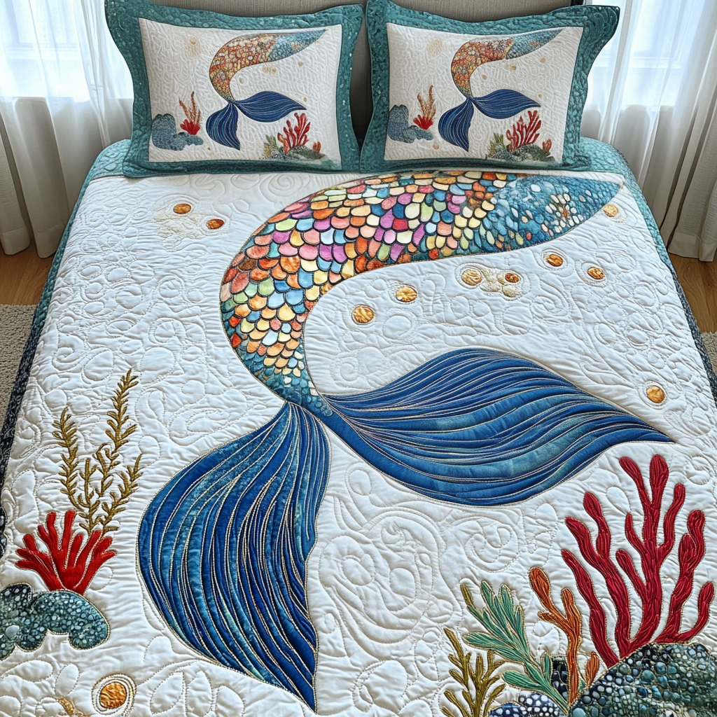 Reef Romance Quilted Bedding Set - Single (59" x 70")
