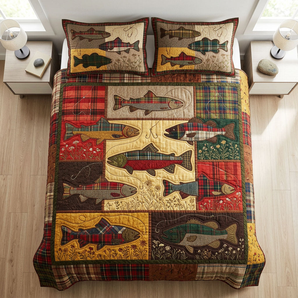 Reel Hunter 3-Piece Quilted Bedding Set - Single (59" x 70")