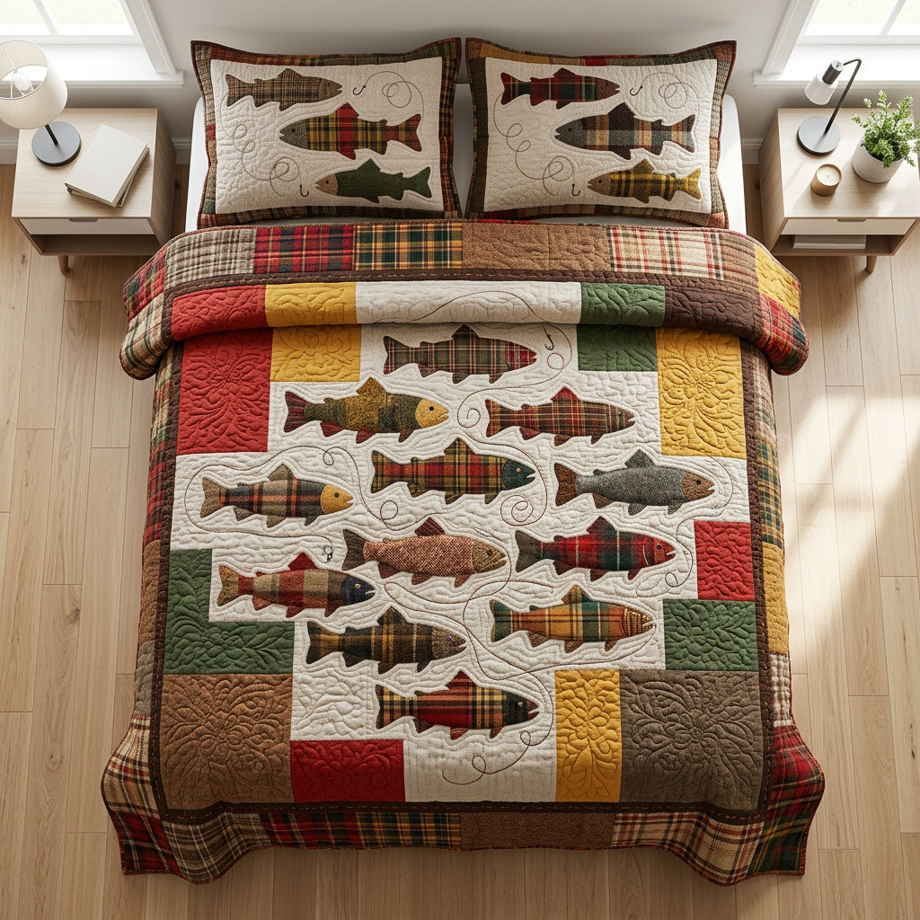 Reel Spirit 3-Piece Quilted Bedding Set - Single (59" x 70")