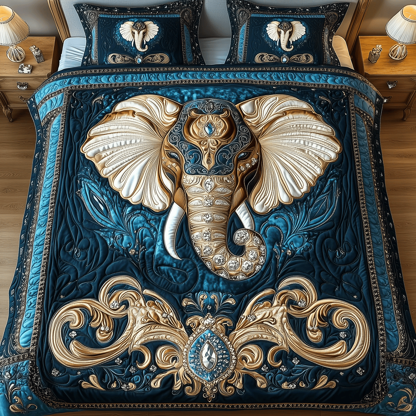 Regal Elephant Bliss 3-Piece Quilted Bedding Set - Single (59" x 70")