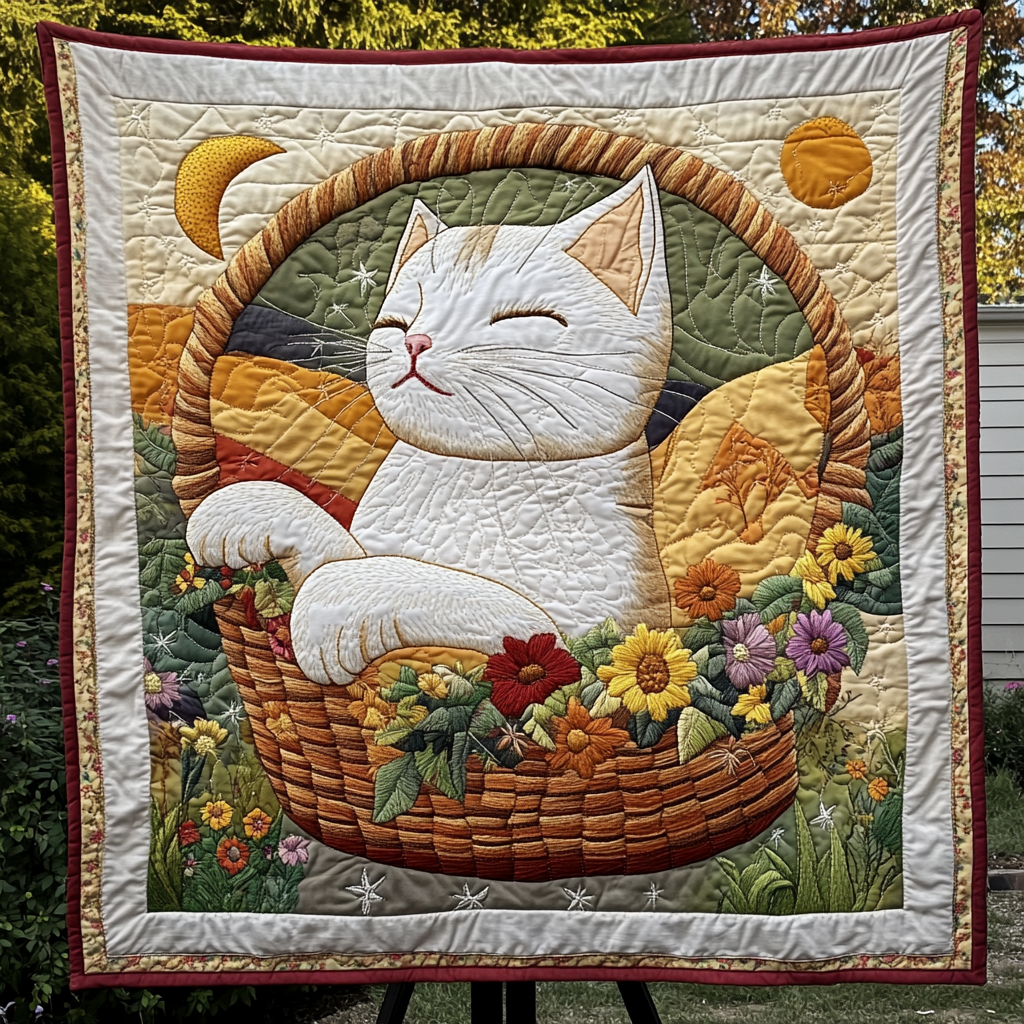 Regal Cat Reflections Quilted Blanket - Throw (55" x 60")