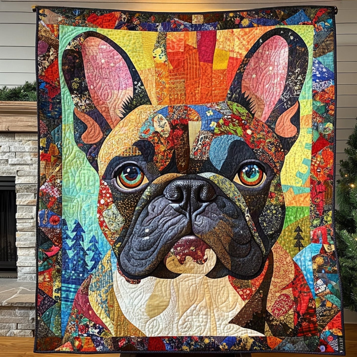 Regal Frenchie Dreams Quilted Blanket - Throw (55" x 60")